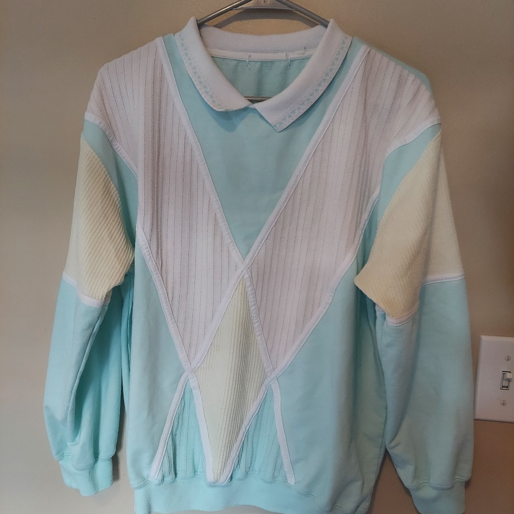 Green, White, and Yellow Sweater